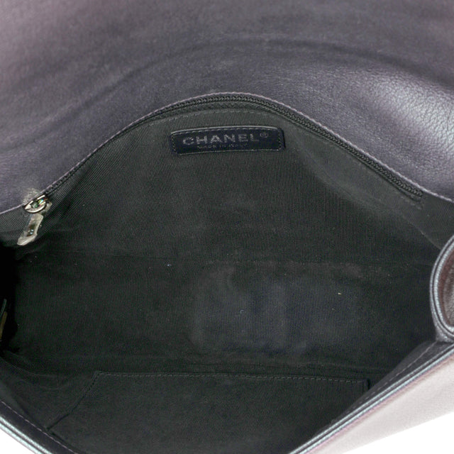 Chanel Boy Flap Bag Quilted Iridescent Goatskin New Medium