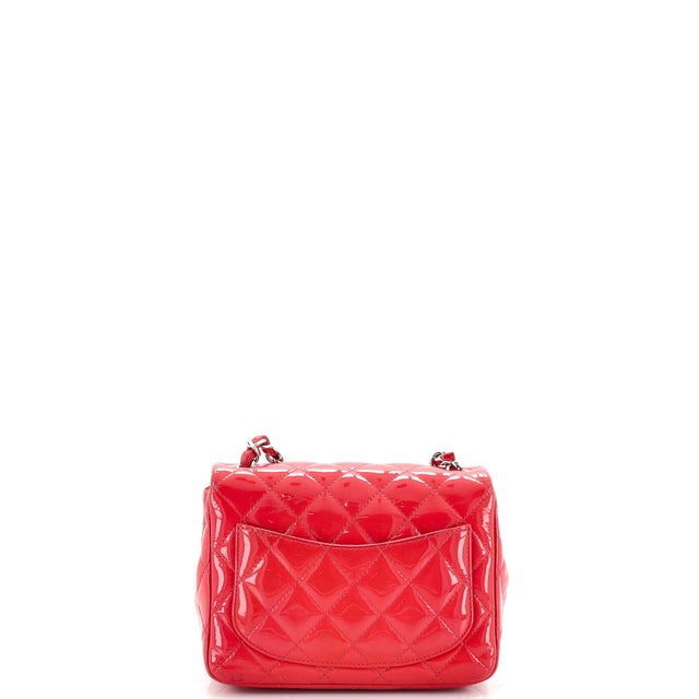 Chanel Square Classic Single Flap Bag Quilted Patent Mini