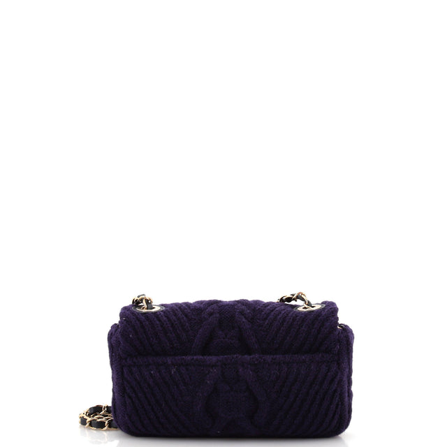 Chanel Paris-Hamburg Flap Bag Cable Knit Fabric with Calfskin Small