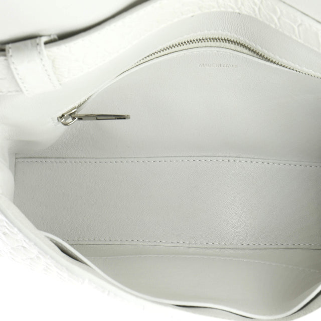 Balenciaga Hourglass Sling Shoulder Bag Crocodile Embossed Leather Small