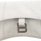Balenciaga Hourglass Sling Shoulder Bag Crocodile Embossed Leather Small