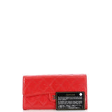 Chanel CC Gusset Flap Wallet Quilted Patent Long