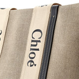 Chloe Woody Tote Canvas with Leather Large