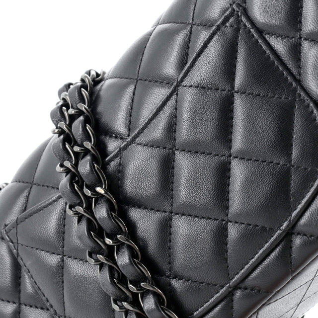 Chanel So Black Classic Single Flap Bag Quilted Lambskin Mini
