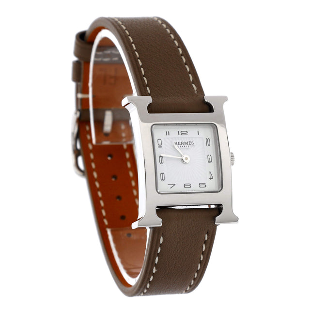 Hermes Heure H Quartz Watch Stainless Steel and Leather 21