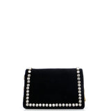 Gucci Broadway Pearly Bee Shoulder Bag Crystal Embellished Velvet Mini