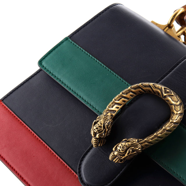 Gucci Dionysus Bamboo Top Handle Bag Colorblock Leather Medium
