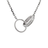 Cartier Love Interlocking Necklace 18K White Gold and Diamonds