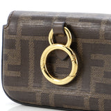 Fendi Chain Baguette Charm Bag Zucca Coated Canvas Nano