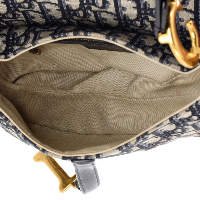 Christian Dior Saddle Handbag Oblique Canvas Medium