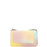 Chanel Rainbow Boy Flap Bag Quilted Painted Caviar Old Medium