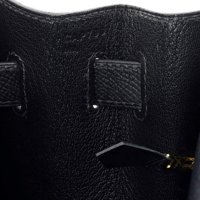 Hermes Kelly Handbag Black Epsom with Gold Hardware 32