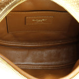 Saint Laurent Cassandra Oval Shoulder Bag Raffia with Leather Small