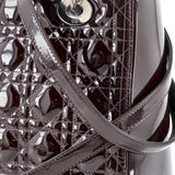 Christian Dior Lady Dior Bag Cannage Quilt Patent Medium