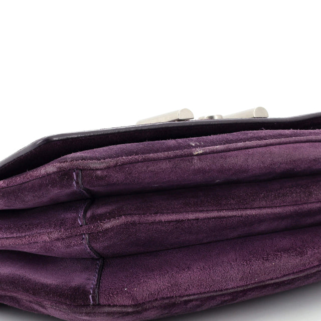 Prada Chain Flap Shoulder Bag Suede Medium