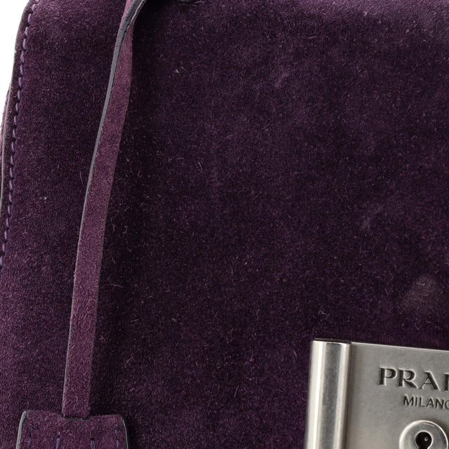 Prada Chain Flap Shoulder Bag Suede Medium