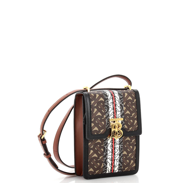 Burberry TB Flap Monogram E-Canvas Small Bag