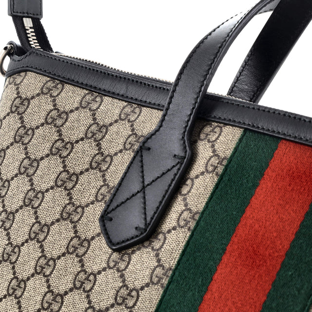 Gucci Web Duffle Bag GG Coated Canvas Medium