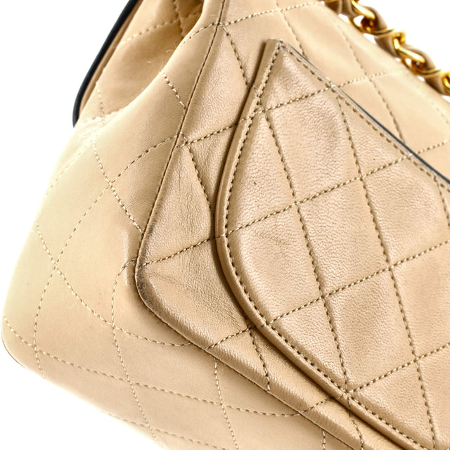 Chanel Vintage Square Classic Single Flap Bag Quilted Lambskin Mini