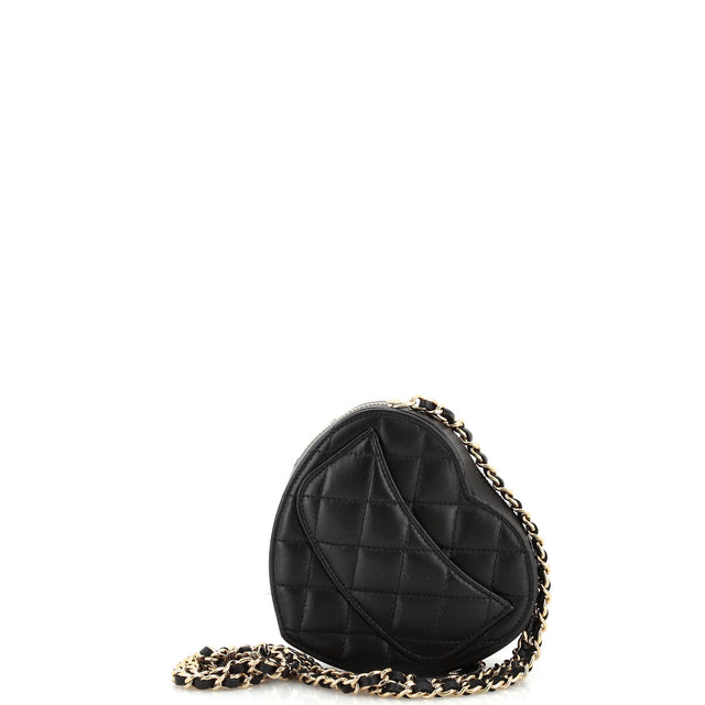 Chanel CC in Love Heart Clutch with Chain Quilted Lambskin