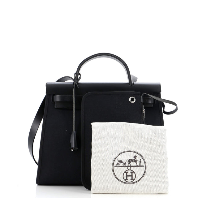 Hermes Herbag Zip Leather and Toile 31