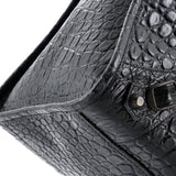 Balenciaga City Classic Studs Bag Crocodile Embossed Leather Medium