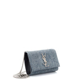 Saint Laurent Classic Monogram Crossbody Bag Denim Small