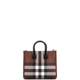 Burberry Freya Check Canvas Mini Tote Bag