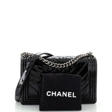 Chanel Boy Flap Bag Chevron Patent New Medium