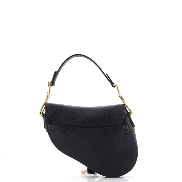 Christian Dior Saddle Handbag Leather Mini