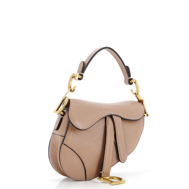 Christian Dior Saddle Handbag Leather Micro