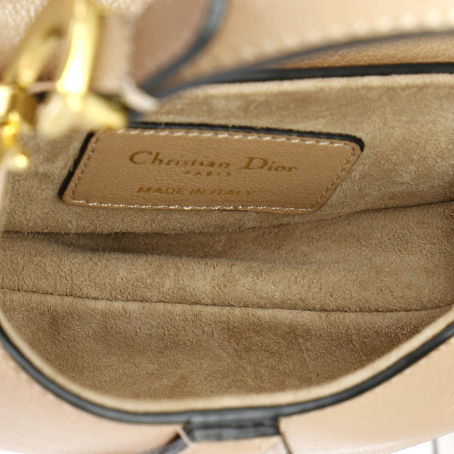 Christian Dior Saddle Handbag Leather Micro