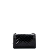 Chanel Boy Flap Bag Chevron Patent New Medium