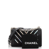 Chanel Boy Flap Bag Chevron Lambskin with Holographic PVC Old Medium