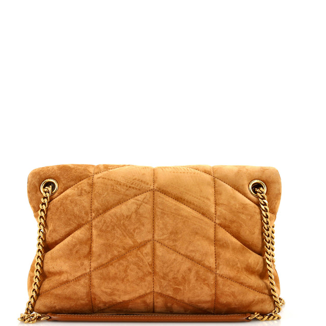 Saint Laurent Loulou Puffer Shoulder Bag Quilted Suede Small