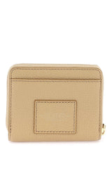The Leather Mini Compact Wallet in Beige