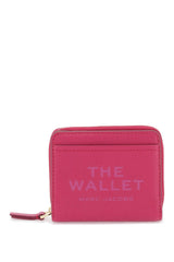 The Leather Mini Compact Wallet in Fuchsia