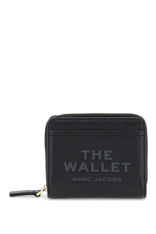 The Leather Mini Compact Wallet in Black