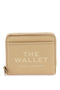 The Leather Mini Compact Wallet in Beige