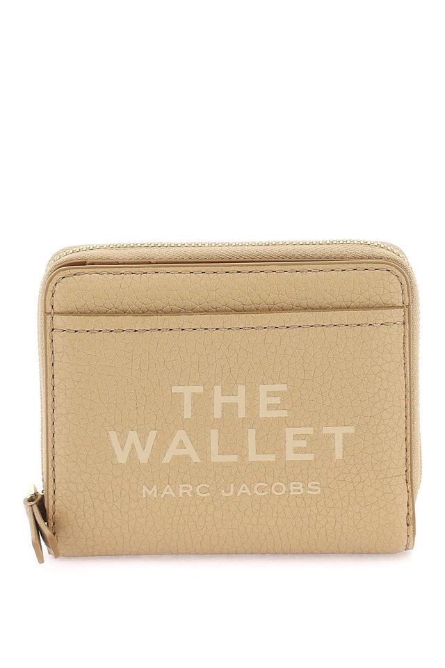 The Leather Mini Compact Wallet in Beige