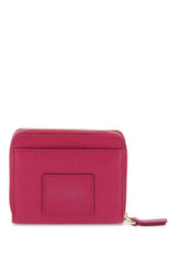 The Leather Mini Compact Wallet in Fuchsia