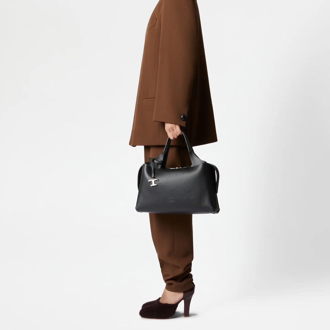 Bauletto Bag in Leather Medium in Grey Handbags TOD'S - LOLAMIR