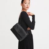 Kira Chevron Bag in Black/Black