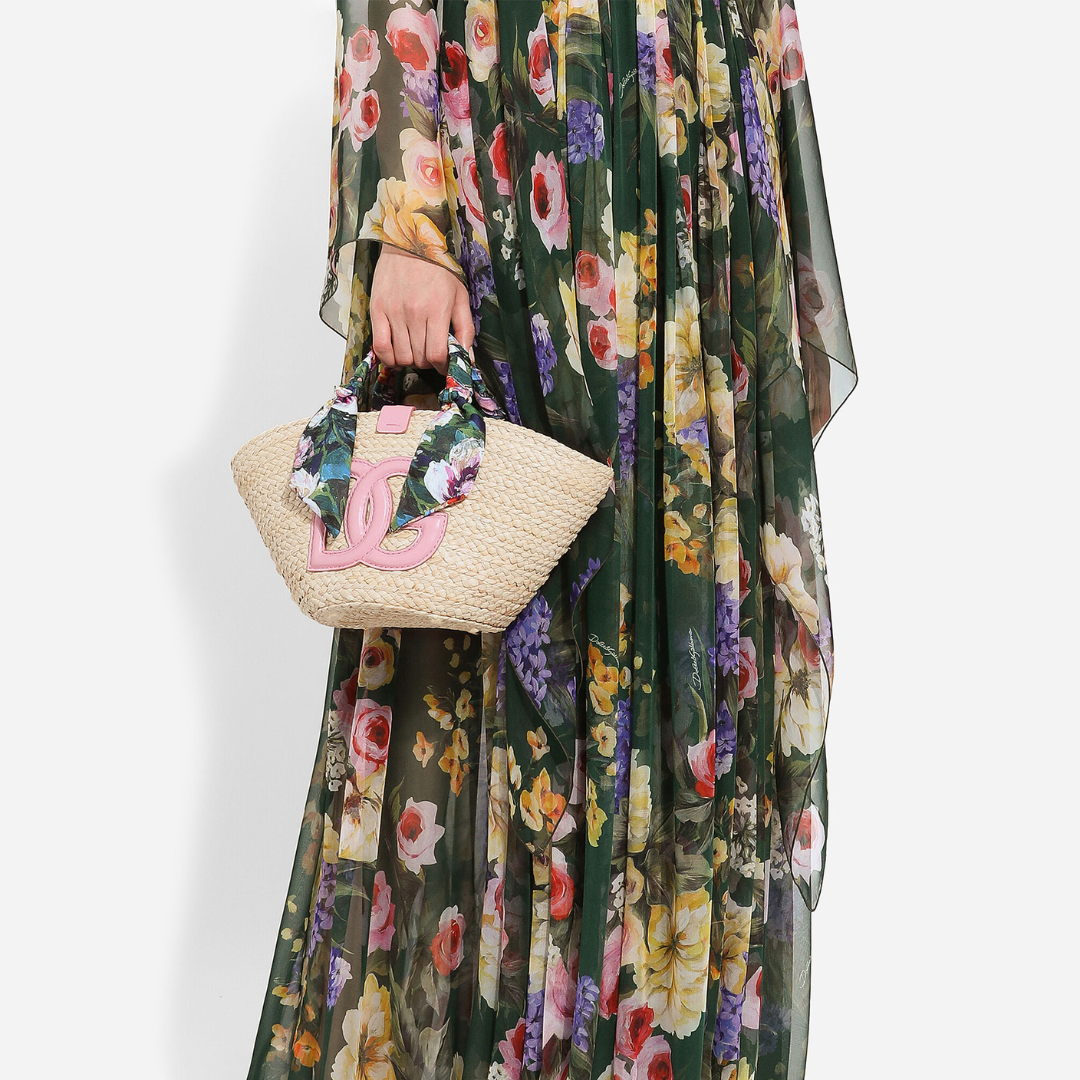Kendra Small Shopper in Natural/Pink Handbags DOLCE & GABBANA - LOLAMIR