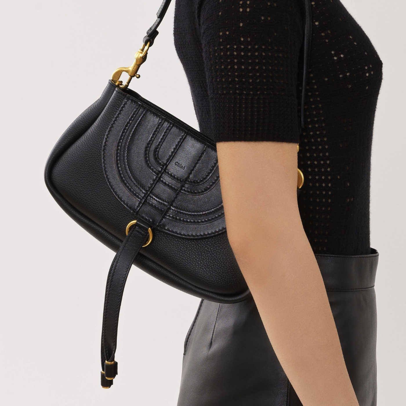 Marcie Small Clutch in Black Handbags CHLOE - LOLAMIR