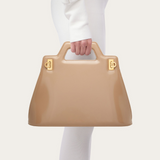 Wanda Top Handle in Beige Handbags FERRAGAMO - LOLAMIR