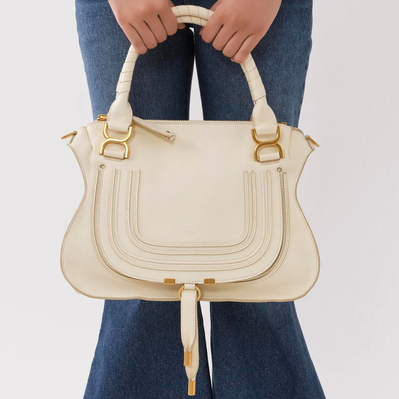 Marcie Double Carry Bag in Misty Ivory Handbags CHLOE - LOLAMIR