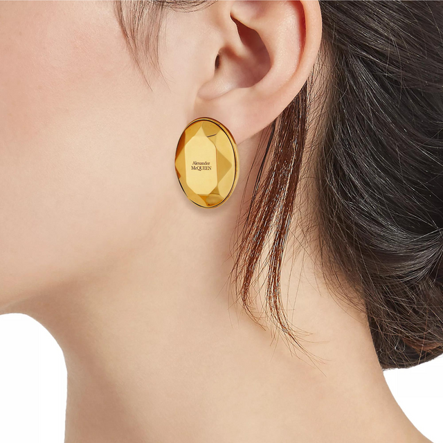 Goldtone Faceted Stud Earrings