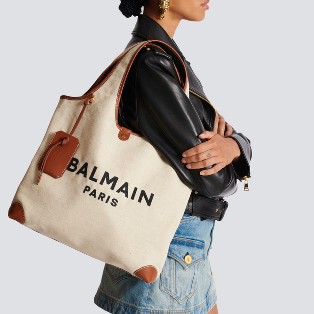 B-Army Grocery Large Canvas And Leather Bag