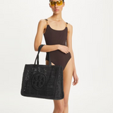 Ella Crochet Large Tote in Black